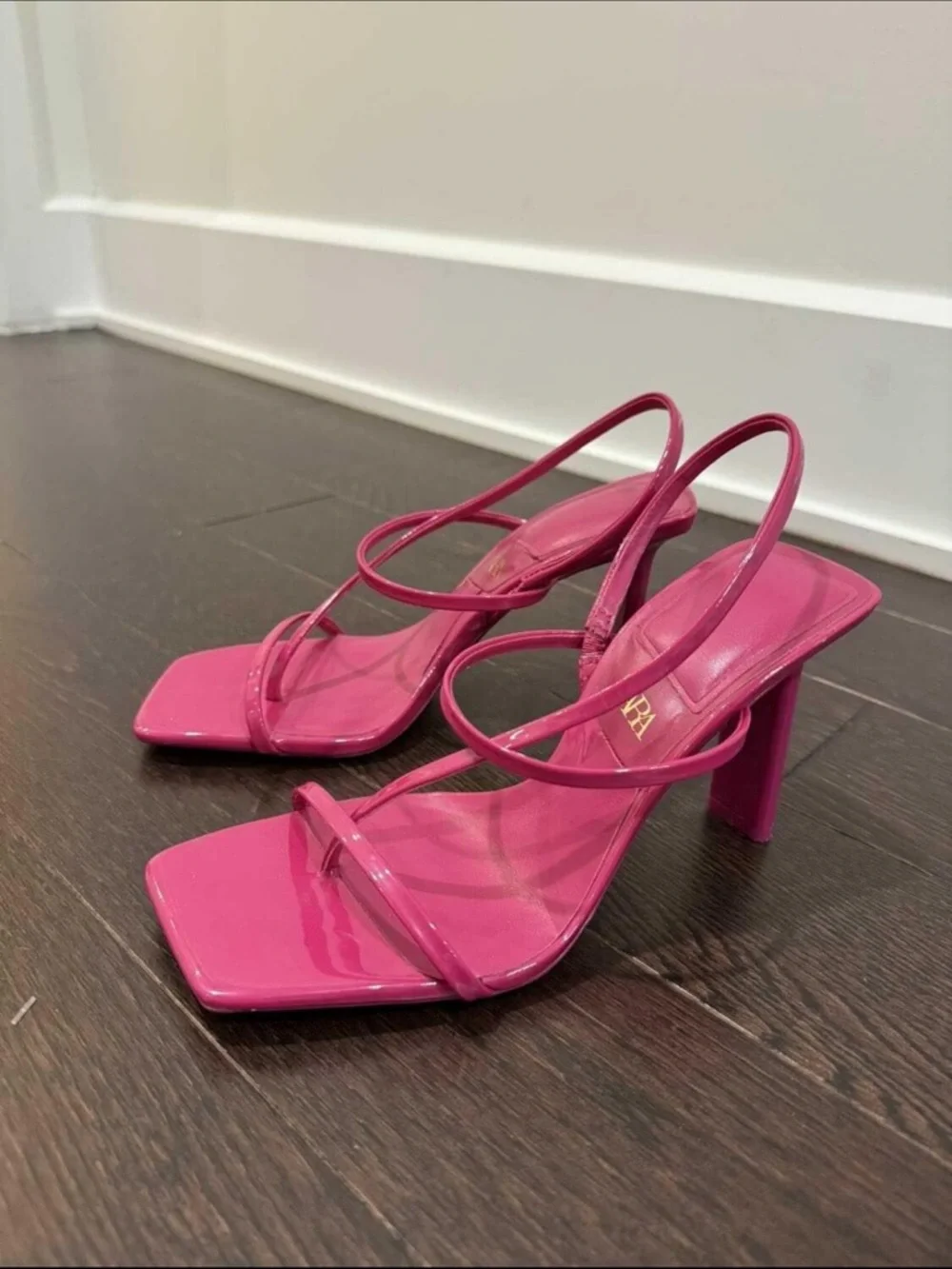 Zara Hot Pink Strappy High-Heel Sandals - Women's - Picture 3 of 3